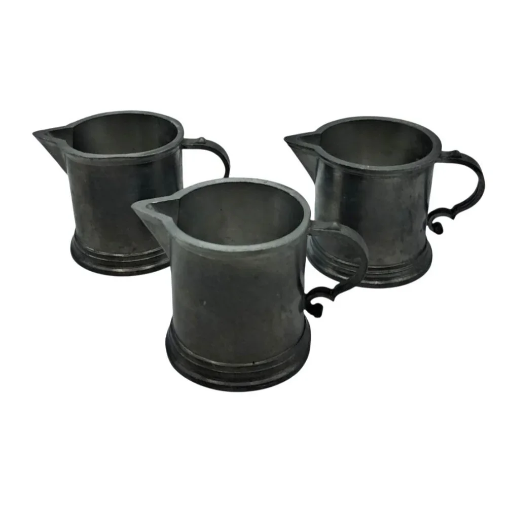 Guetezeichen Zinngerat RAL Pewter Mini Pitcher Set Unisex Small Gray Vintage‎